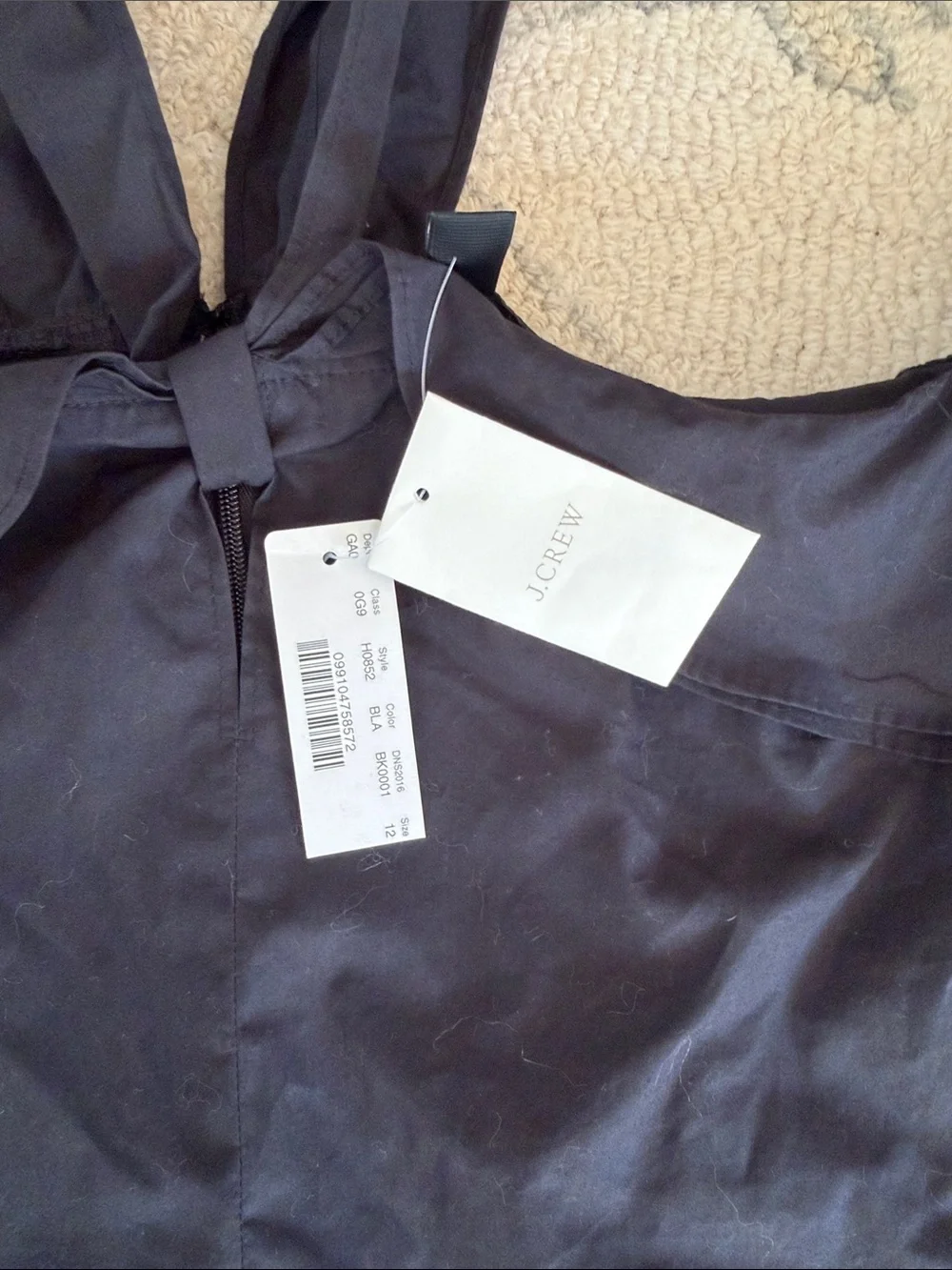 J. Crew Black Off-Shoulder Tie-Neck Blouse